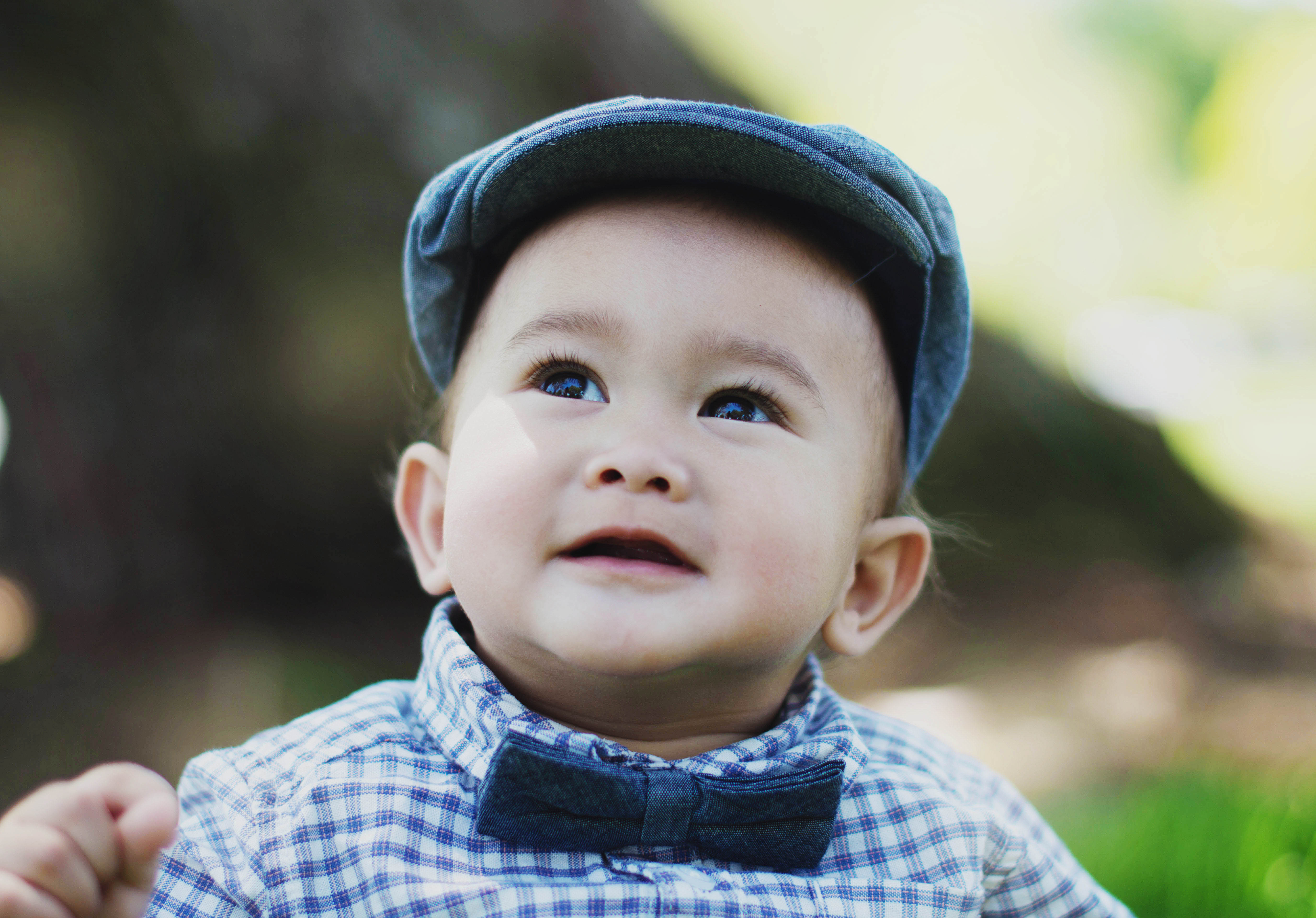 a baby in a cap